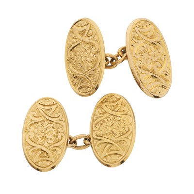 Lot 4 - A pair of early 20th century 18ct gold cufflinks