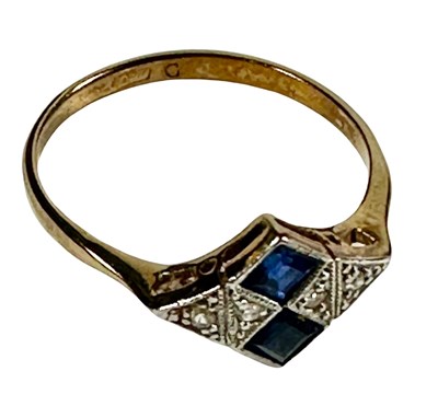 Lot 403 - A mid 20th century 18ct gold sapphire and diamond ring