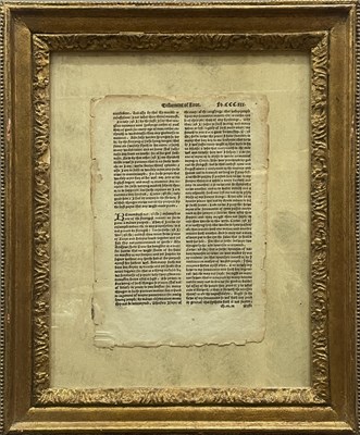 Lot 568 - A 17th century or earlier leaf from a printed...