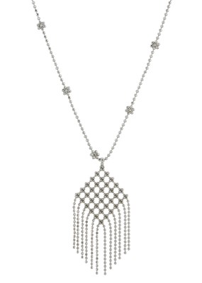 Lot 101 - Tiffany & Co., an 18ct gold mesh pendant necklace