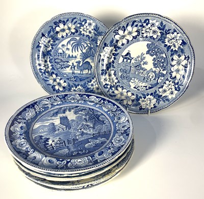 Lot 160 - Early to mid 19th century blue and white...