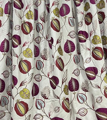 Lot 641 - A pair of curtains, natural/stone coloured...