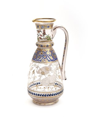Lot 435 - A Lobmeyer enamelled glass ewer, shouldered...