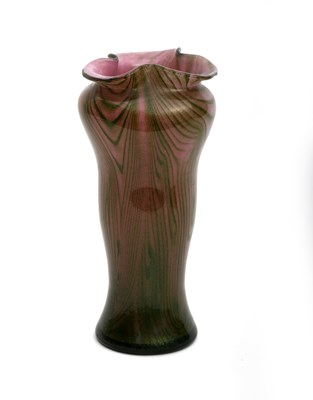 Lot 438 - An Art Nouveau Austrian iridescent glass vase,...