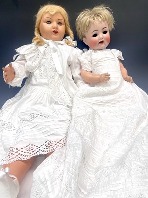 Lot 267 - Two clothed large dolls, a 20th century...