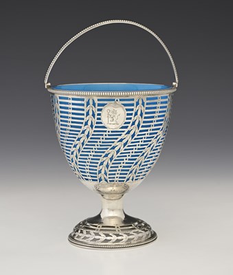 Lot 91 - A George III silver neoclassical sugar basket,...