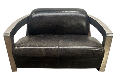 Lot 590 - A Timothy Oulton 'Halo Mars' two seater black,...