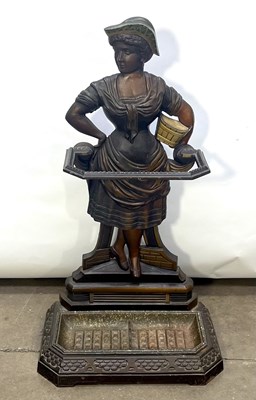 Lot 580 - A Victorian cold painted cast iron stick or...