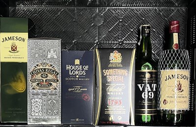 Lot 40 - Six bottles of blended Scotch and Irish whisky,...
