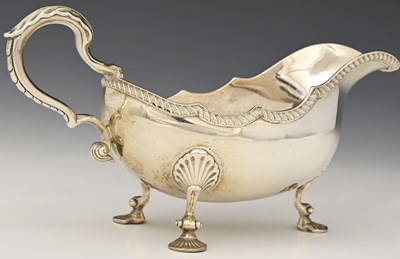 Lot 123 - An Elizabeth II silver sauce boat, by S J Rose...