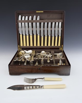Lot 11 - A twentieth-century cased canteen of cutlery,...