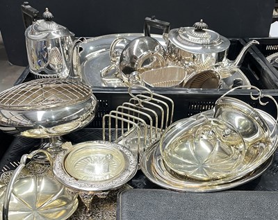 Lot 70 - A collection of silver plate to include a tea...