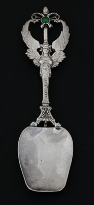 Lot 230 - A George V Arts and Crafts silver sugar spoon,...