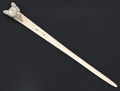 Lot 100 - Asprey London, a George V silver paper knife...
