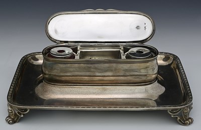 Lot 343 - A Victorian silver desk stand, by John Samuel...