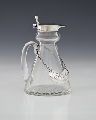 Lot 221 - A George V silver-mounted glass whisky noggin,...