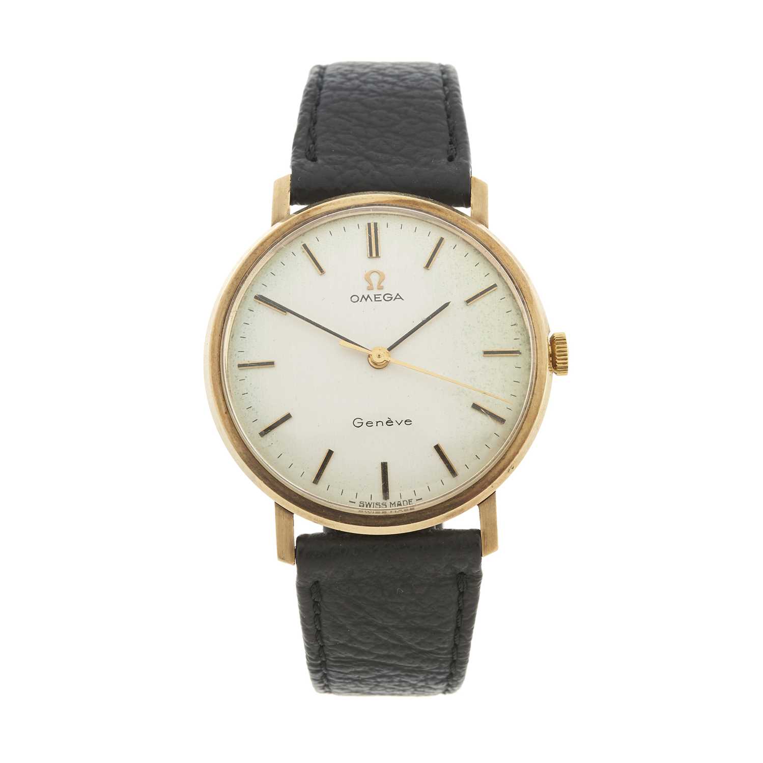 Lot 196 - Omega, a 9ct gold Geneve wrist watch, circa...