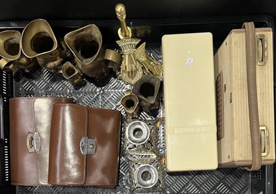 Lot 64 - A mixed collection of metalware, a Viewmaster...