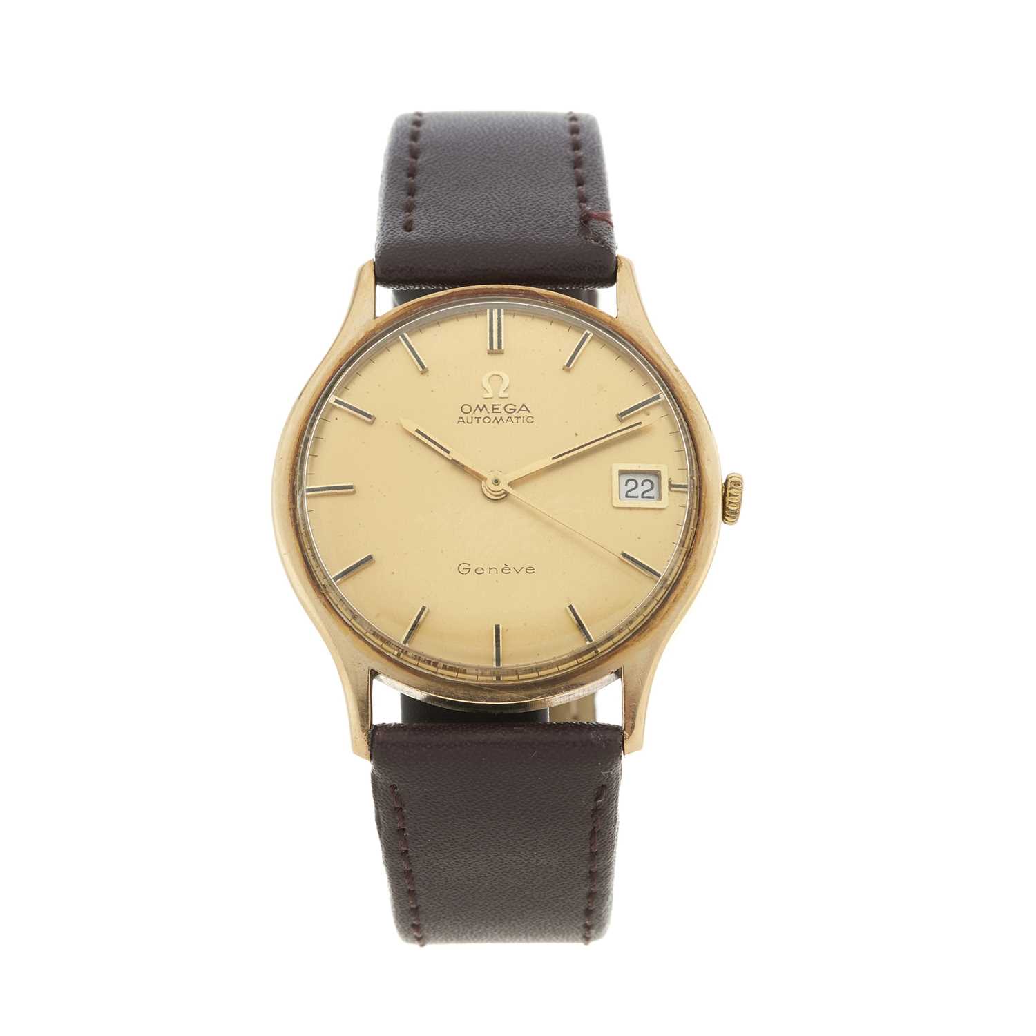 Lot 198 - Omega, a 9ct gold Geneve wrist watch, circa...