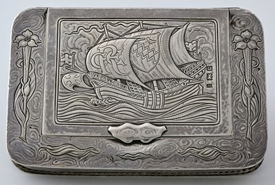 Lot 60A - Omar Ramsden, an Arts and Crafts silver box,...