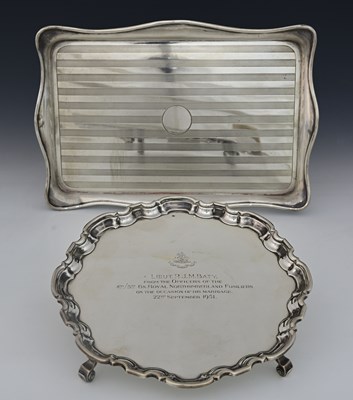 Lot 173 - A George VI Art Deco style dressing table tray,...