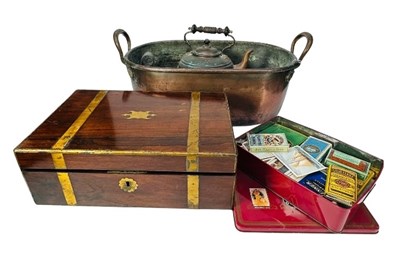 Lot 349 - A large copper fish kettle with liner, 47cm...