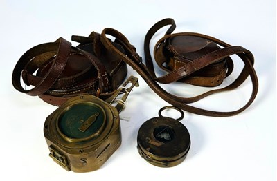 Lot 365 - A WW1 military issue compass, brass mounted,...