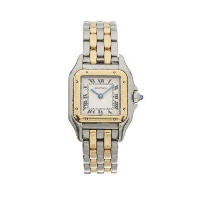Lot 188 - Cartier, a bi-metal Panthère bracelet watch