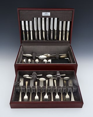 Lot 95 - An Elizabeth II silver six-place canteen of...