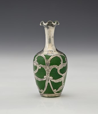 Lot 89 - A miniature Edwardian silver overlay Japanese...