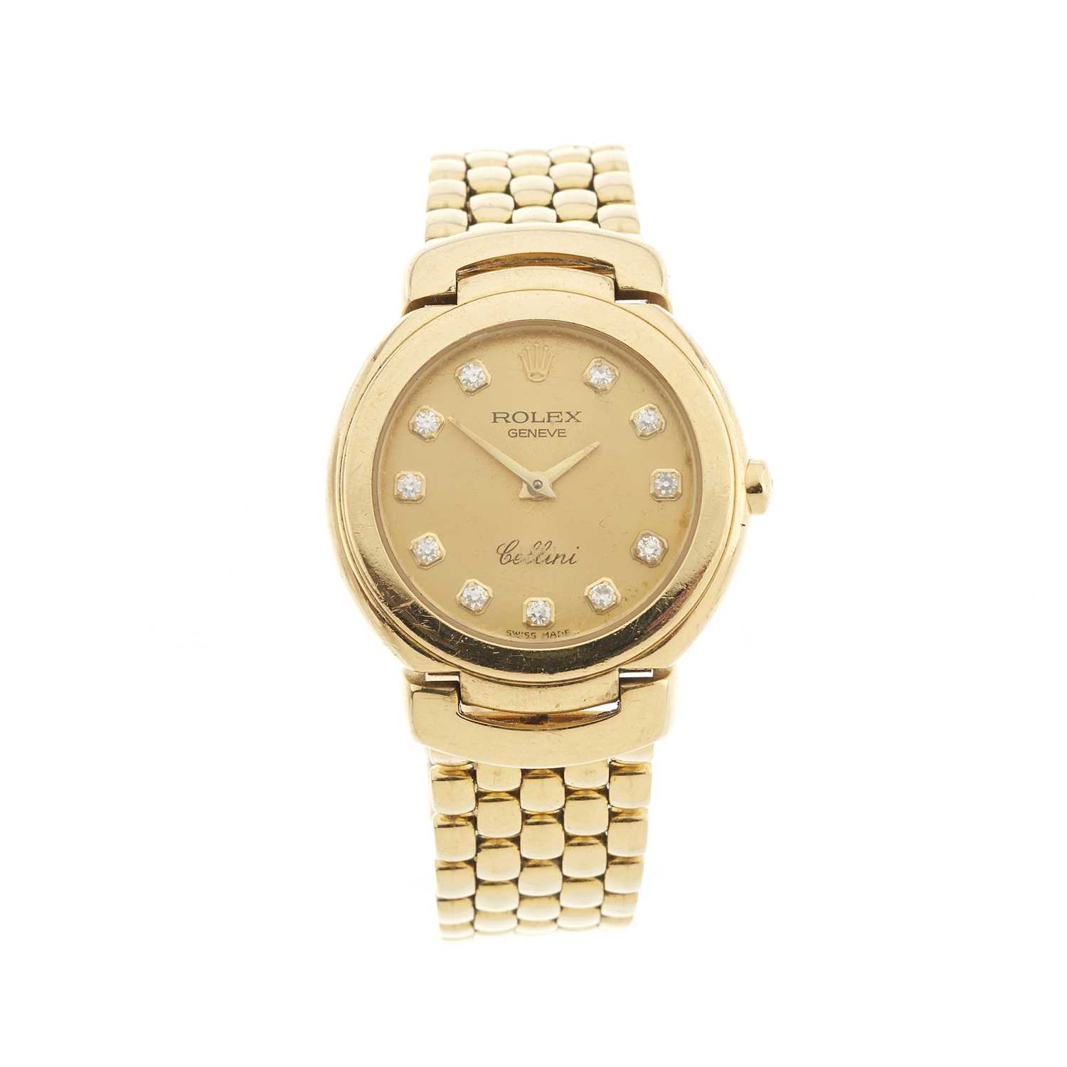 Lot 216 - Rolex, an 18ct gold Cellini bracelet watch,...