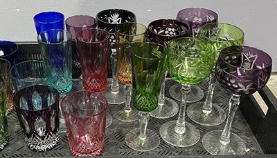Lot 50 - A collection of coloured glasses, to include...