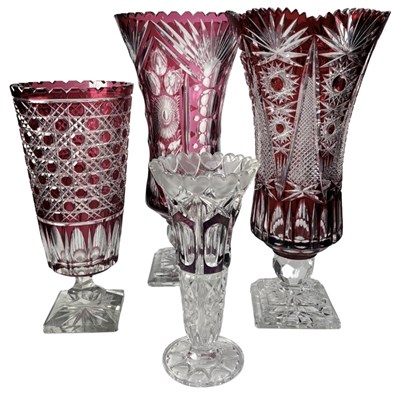 Lot 248 - A collection of Bohemian cranberry and clear...