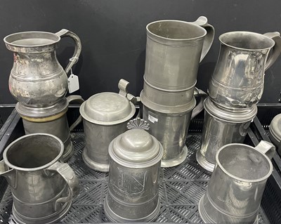 Lot 66 - A collection of pewter tankards from the 18th...