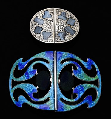 Lot 315 - An Edwardian Art Nouveau silver and enamel...