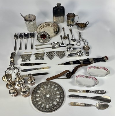 Lot 473 - Silver and plated items, including an engraved...