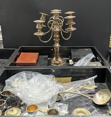 Lot 73 - A collection of plated wares, white metal and...