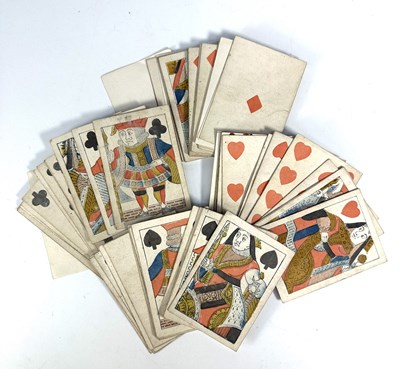Lot 314 - A deck of cards, printed in black and overlaid...