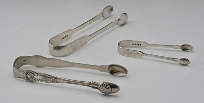 Lot 248 - Three Victorian silver sugar tongs, to include...