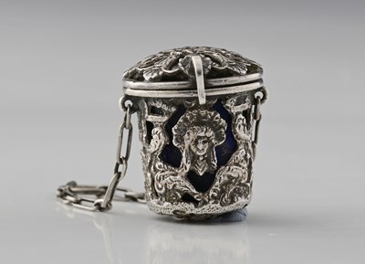 Lot 277 - A Victorian Rococo style silver thimble holder,...