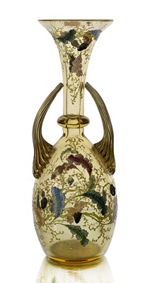 Lot 164 - Moser, a Bohemian enamelled and gilt amber...