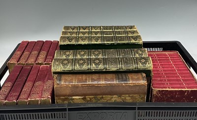 Lot 18A - Leather bindings, 19th century, red leather...