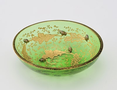 Lot 162 - Moser, a Bohemian enamelled and gilt green...