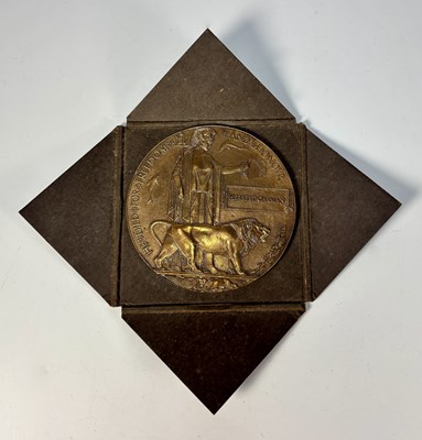 Lot 353 - A WWI bronze memorial plaque, colloquially...