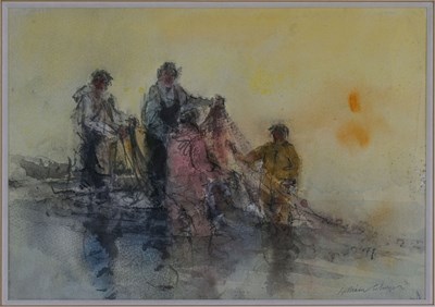 Lot 314 - William Selwyn (British, 1933), Fishermen on...