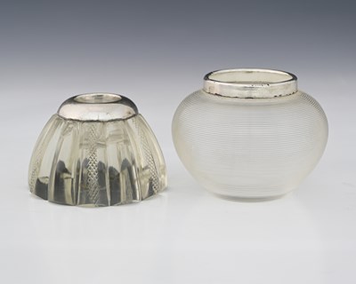 Lot 92 - A Victorian silver-mounted glass match holder...