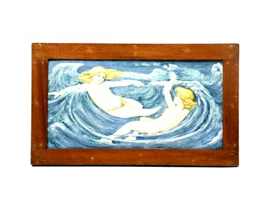 Lot 224 - 'Sea Sprites' a large Della Robbia Pottery...
