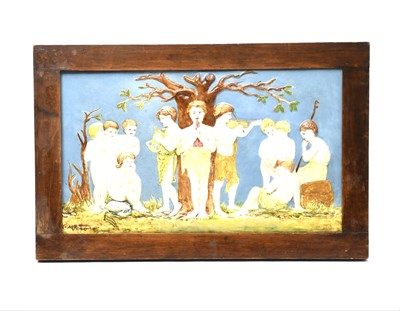 Lot 219 - Melody a Della Robbia Pottery plaque designed...