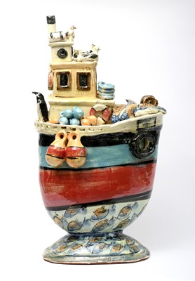 Lot 428 - Willie Cartwright Tug Boat Willie glazed...
