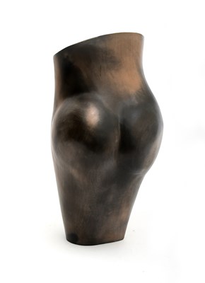 Lot 425 - Louise Block Burnished Form, (torso),1990 raku...